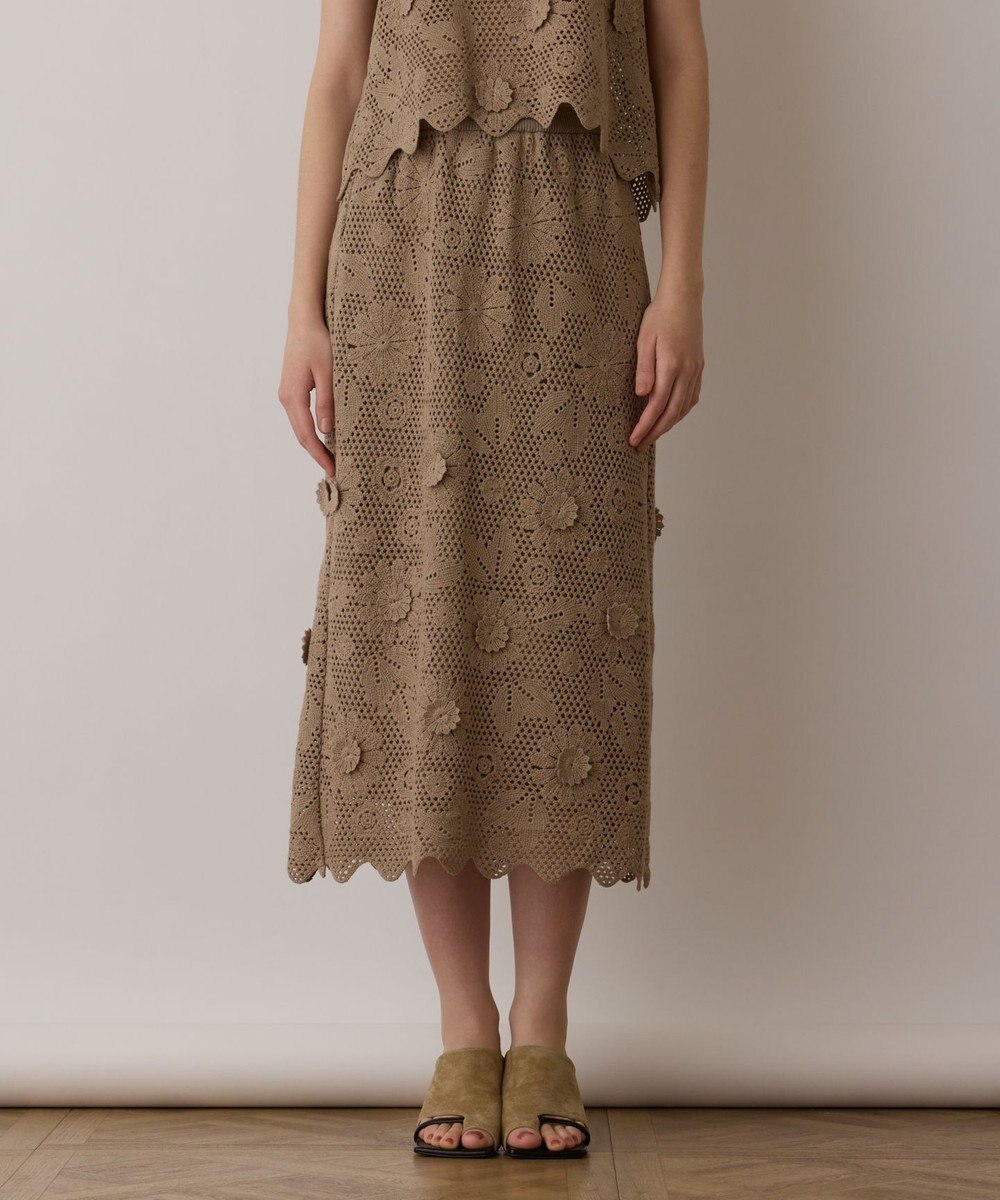 GRACE CONTINENTAL クロシュ刺繍スカート 