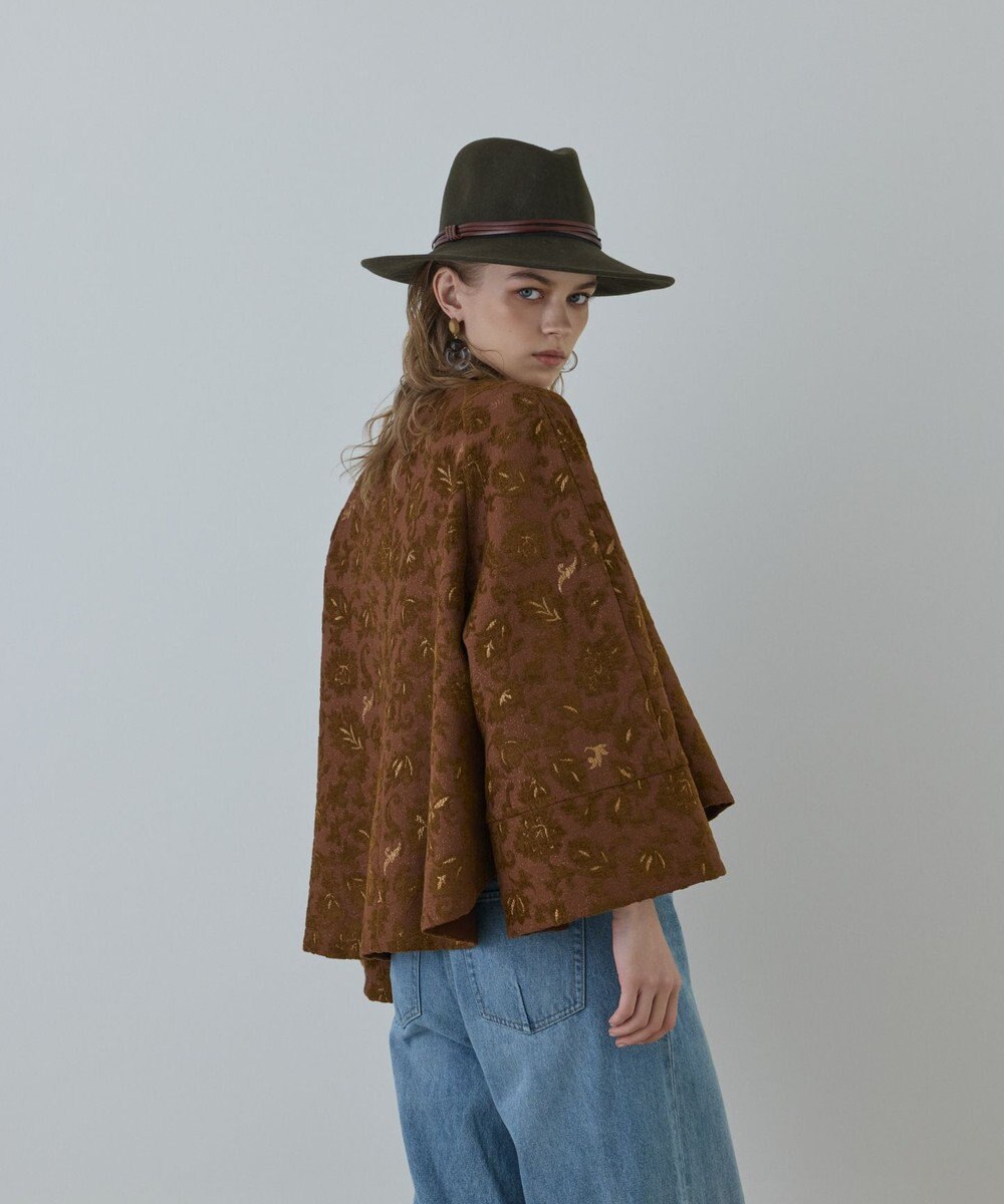 GRACE CONTINENTAL サラサジャガードケープジャケット 