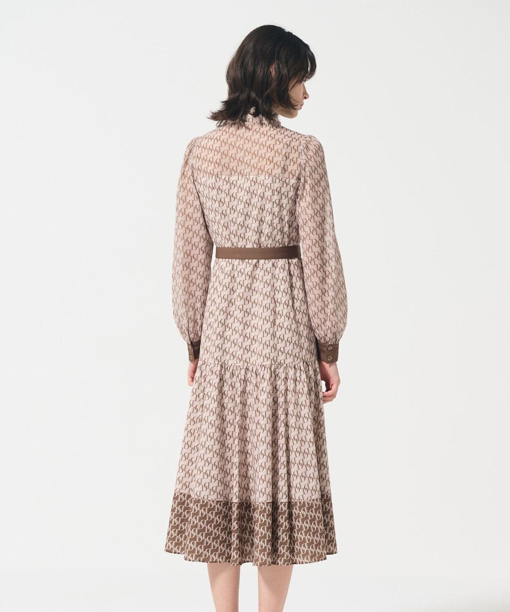 GRACE CONTINENTAL モノグラムプリントレイヤードワンピース 