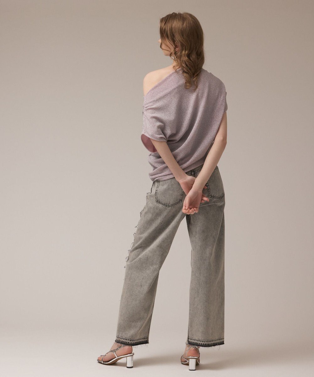 GRACE CONTINENTAL ラメドレープカットトップ 