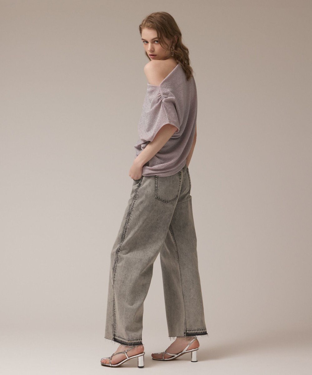 GRACE CONTINENTAL ラメドレープカットトップ 