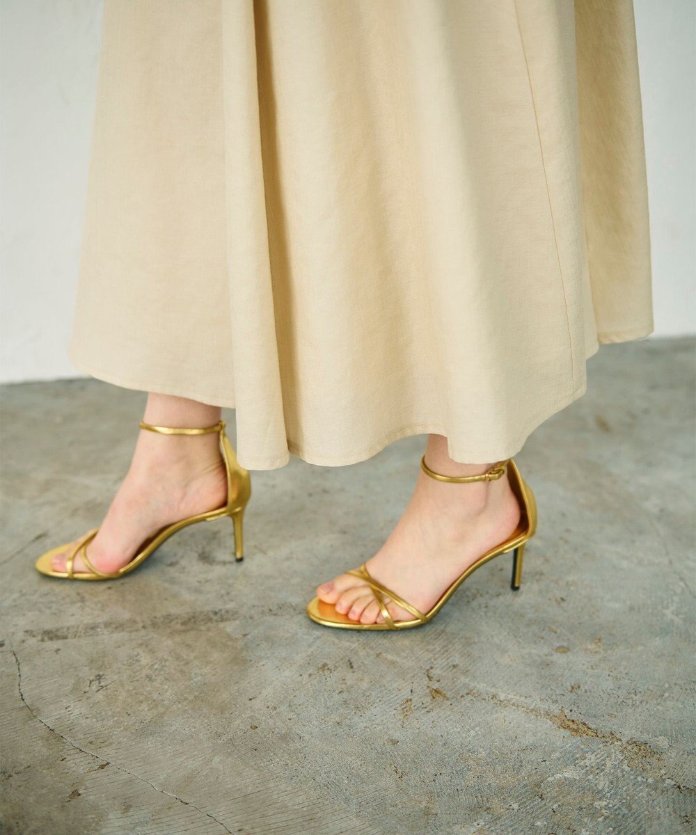 GRACE CONTINENTAL リネンタッチタックフレアスカート 