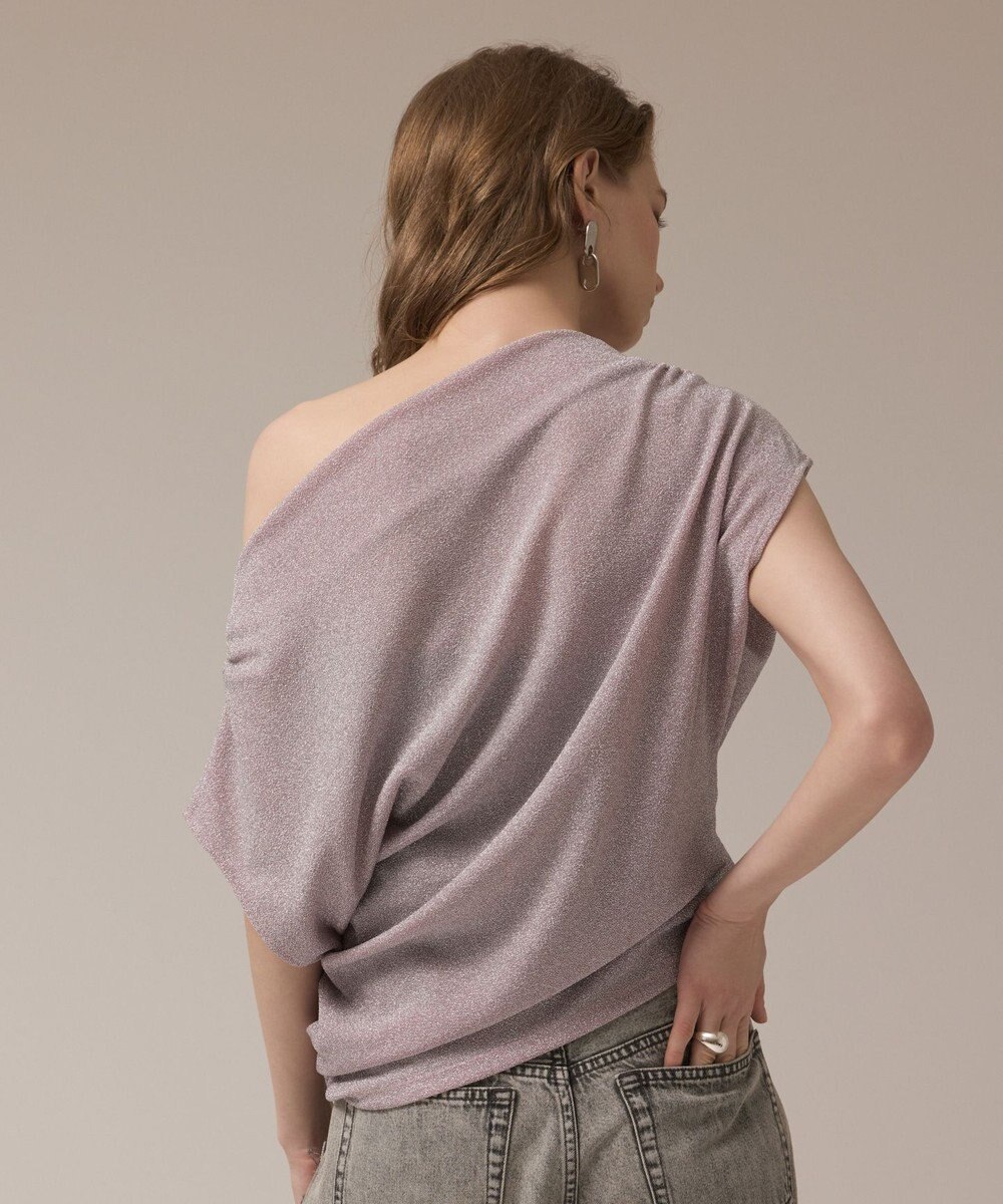 GRACE CONTINENTAL ラメドレープカットトップ 