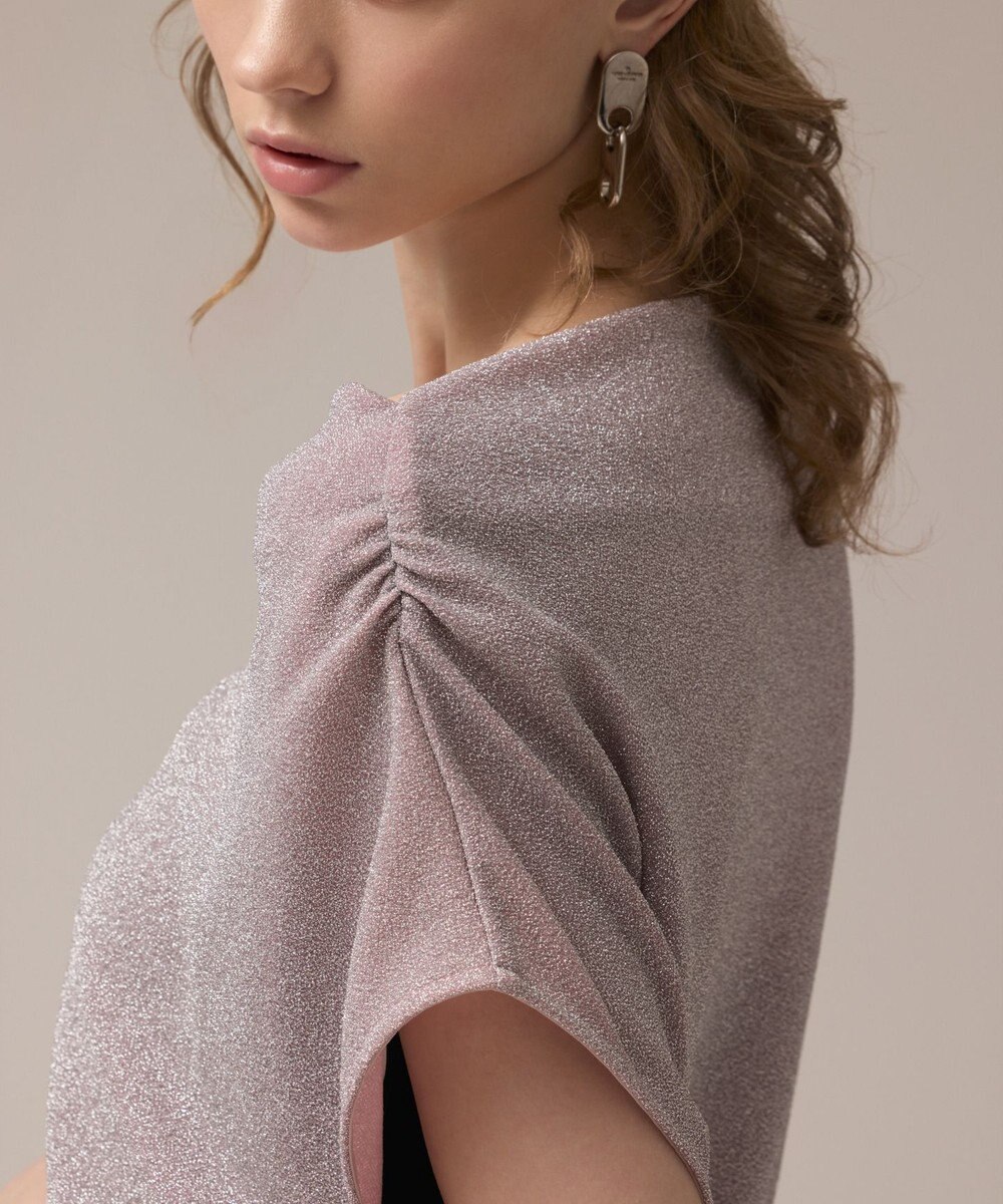 GRACE CONTINENTAL ラメドレープカットトップ 