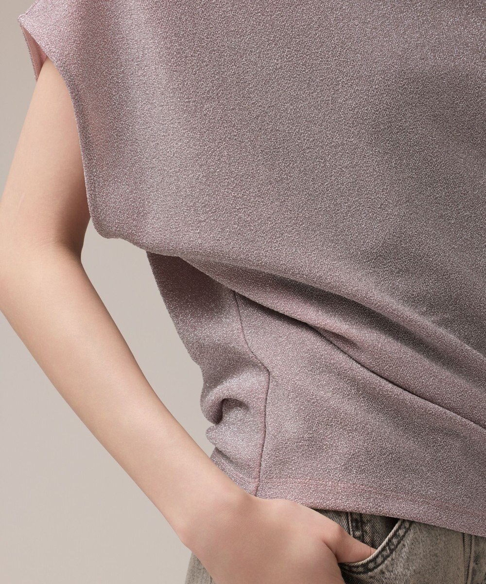 GRACE CONTINENTAL ラメドレープカットトップ 