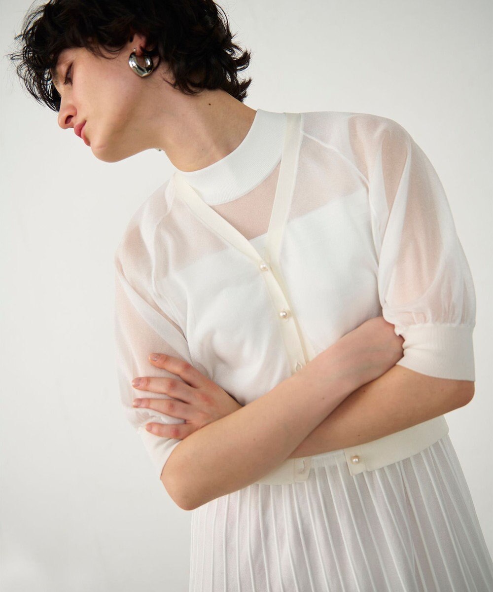 GRACE CONTINENTAL ラメシアードルマンニットカーディガン