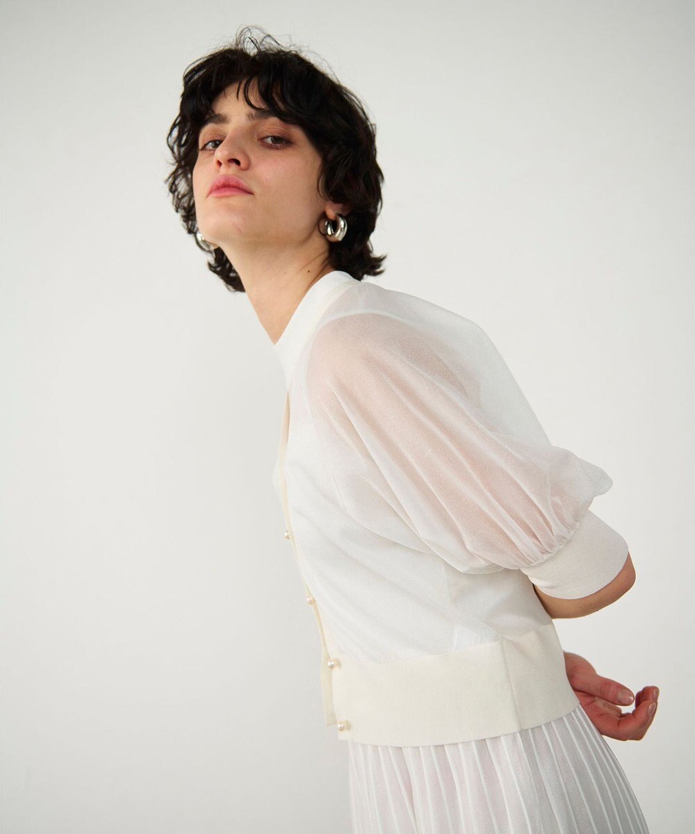 GRACE CONTINENTAL ラメシアードルマンニットカーディガン