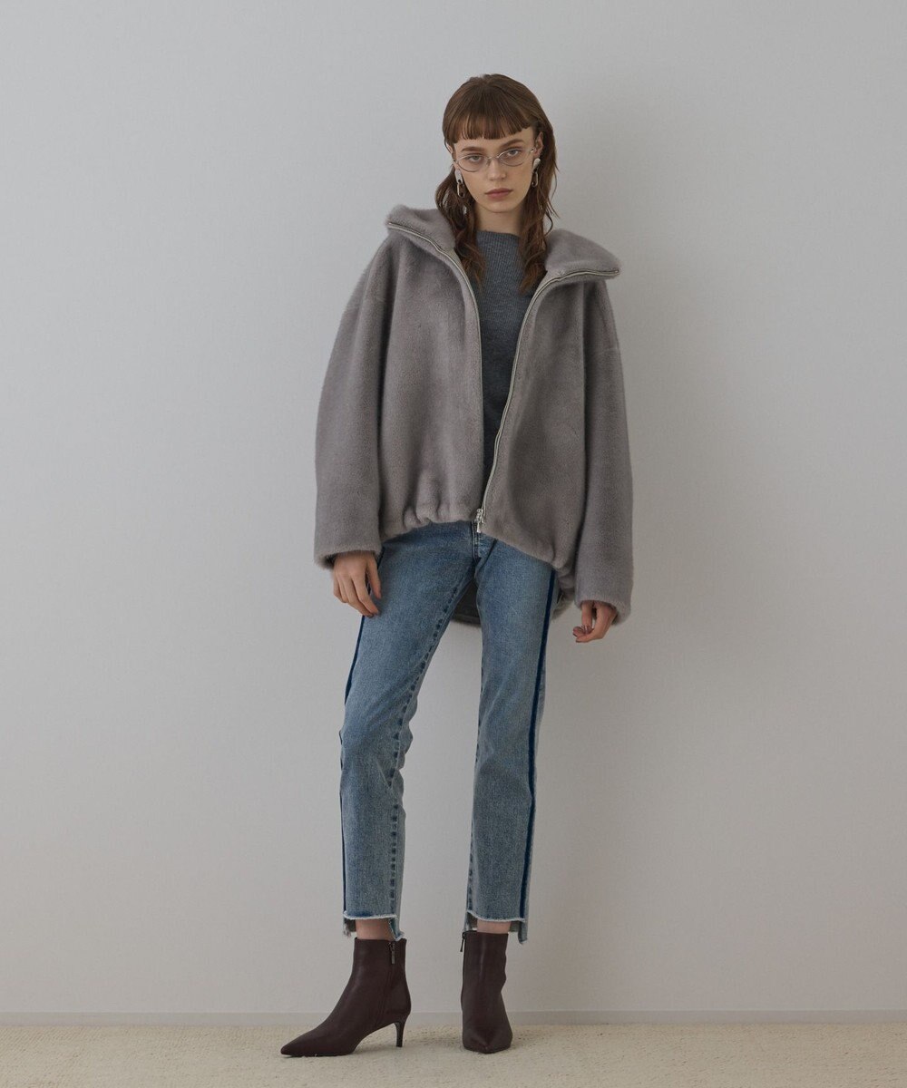 GRACE CONTINENTAL フェイクミンクフードジャケット 