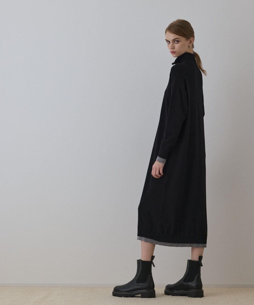 GRACE CONTINENTAL バイカラーストレートニットワンピース 