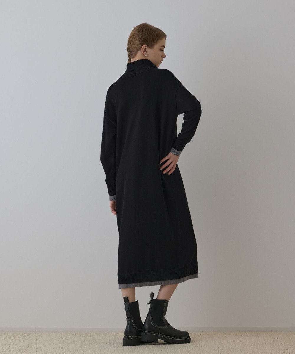 GRACE CONTINENTAL バイカラーストレートニットワンピース 