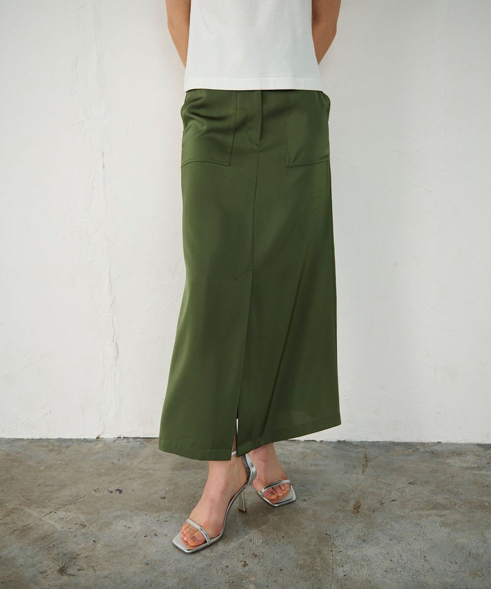 GRACE CONTINENTAL サテンストレートスカート