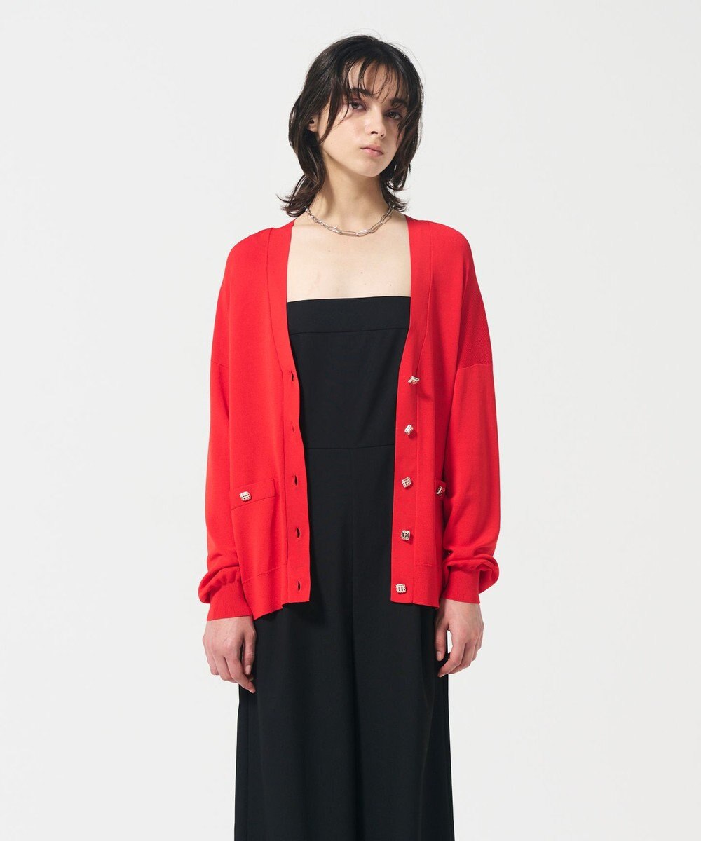 GRACE CONTINENTAL ルーズVネックニットカーディガン 