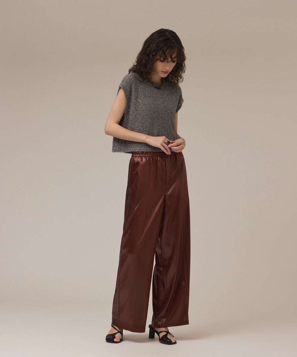 GRACE CONTINENTAL レザーライクパンツ 