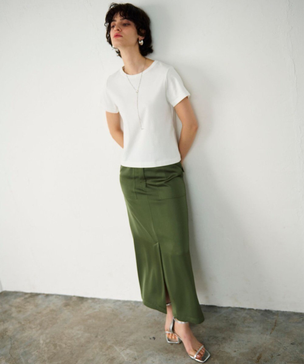 GRACE CONTINENTAL サテンストレートスカート 