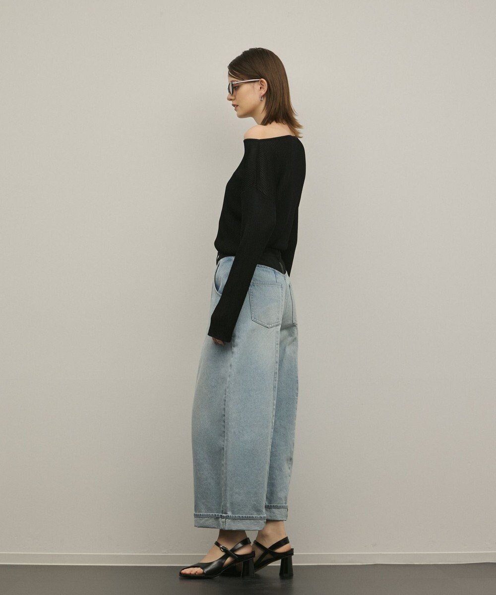 GRACE CONTINENTAL ラメリブクルーニットトップ 