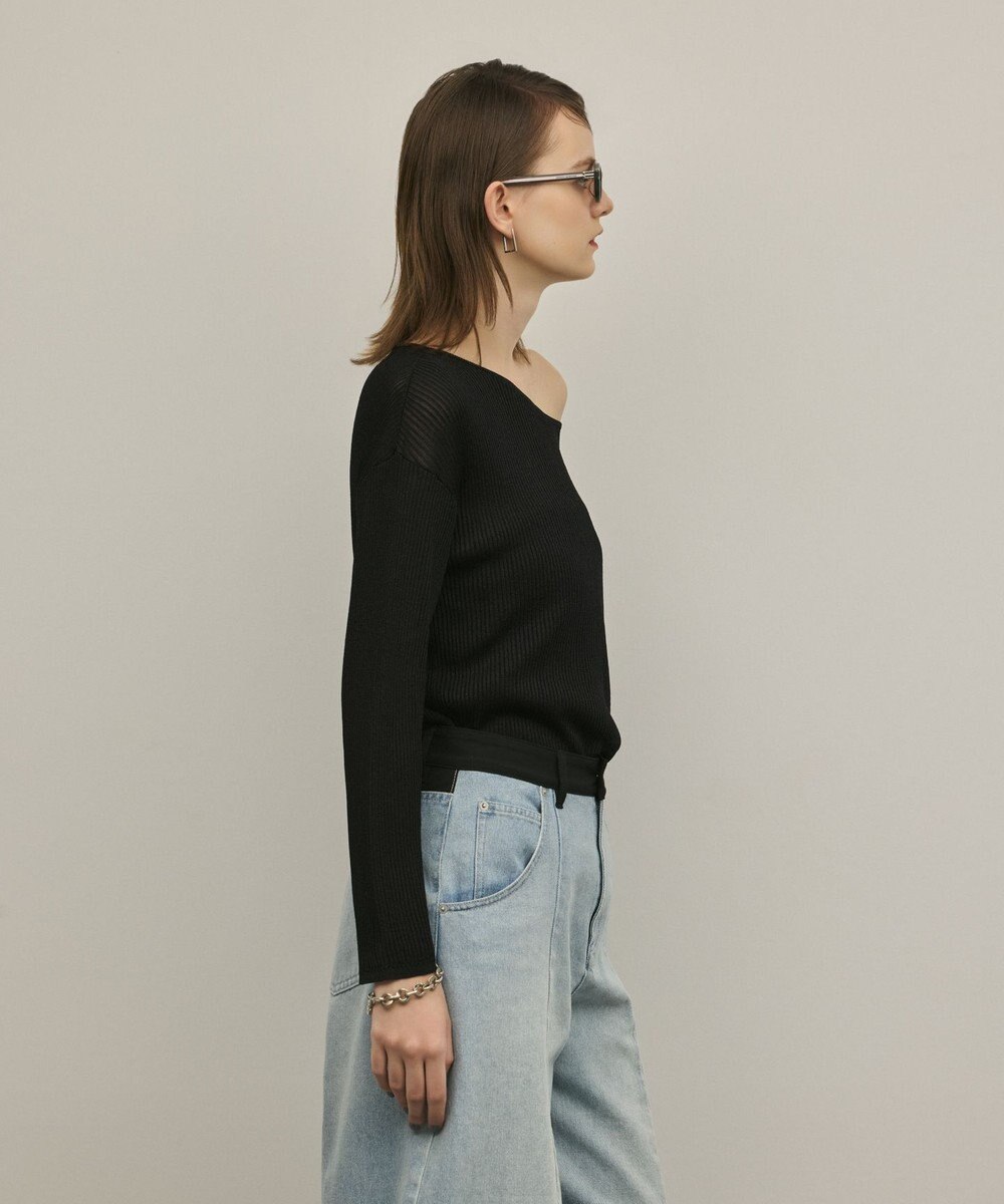 GRACE CONTINENTAL ラメリブクルーニットトップ 