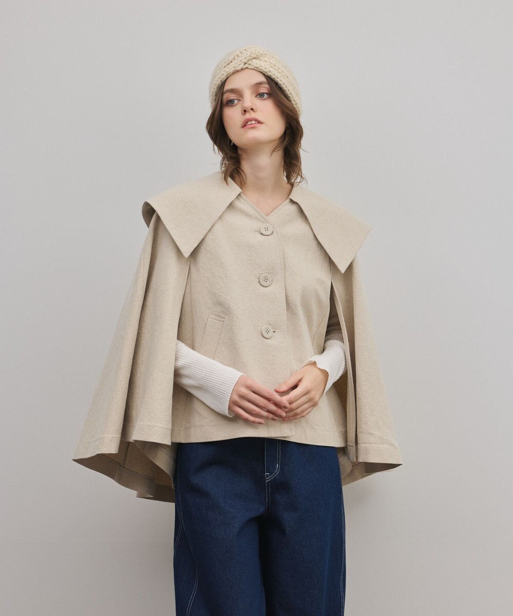 GRACE CONTINENTAL リネンオックスケープジャケット 