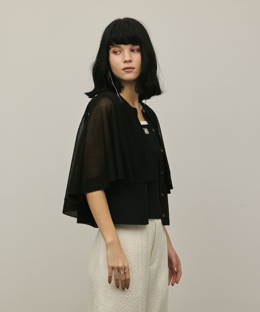 GRACE CONTINENTAL シアーケープニットカーディガン 