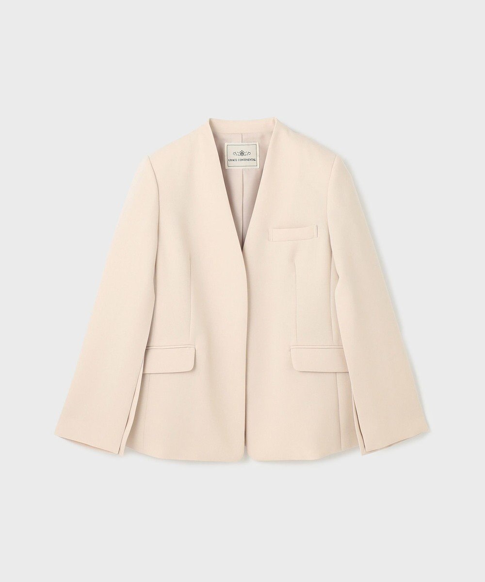 GRACE CONTINENTAL ダブルクロスノーカラージャケット 