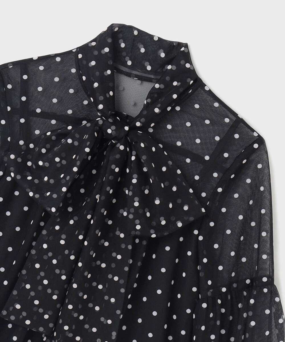 GRACE CONTINENTAL チュールドットボウタイブラウス