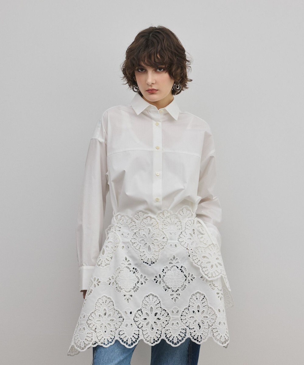 GRACE CONTINENTAL カット刺繍イレギュラーシャツ 