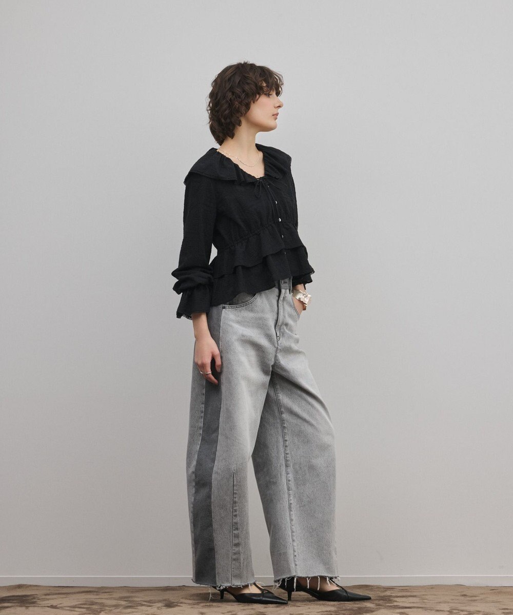 GRACE CONTINENTAL エンブロイダリーフリルブラウス 