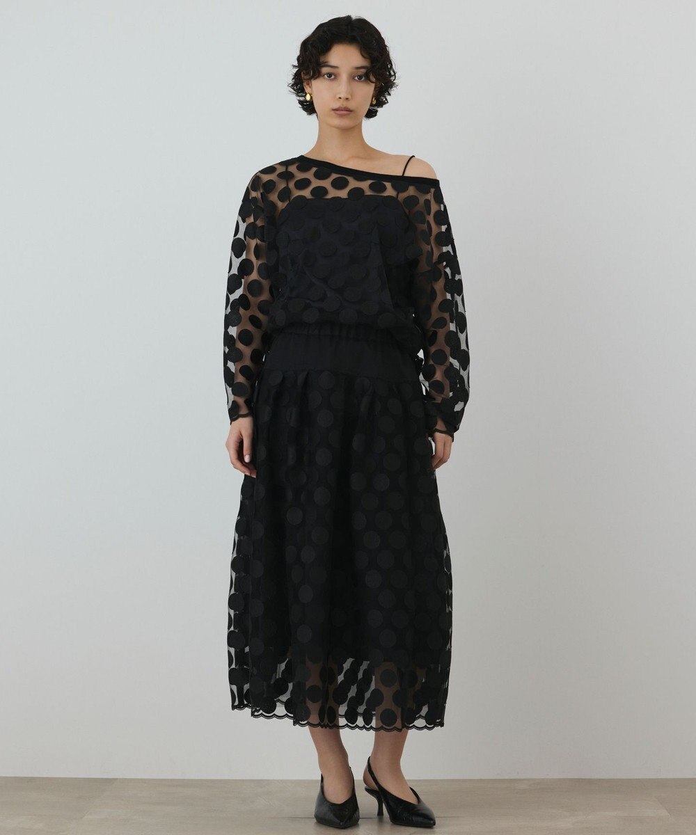 GRACE CONTINENTAL ドットチュールトップ 