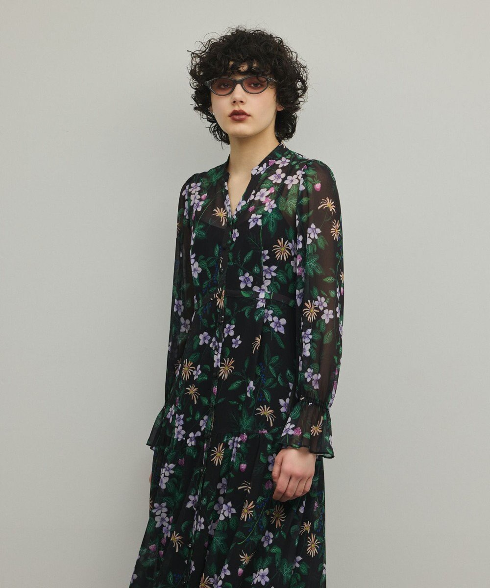 GRACE CONTINENTAL ドロストティアードフレアワンピース 