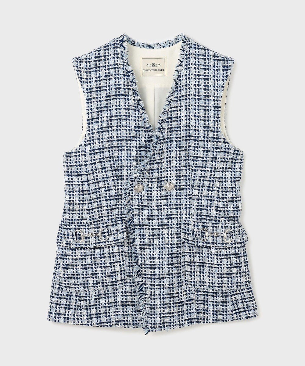 GRACE CONTINENTAL ルーズツイードジレジャケット