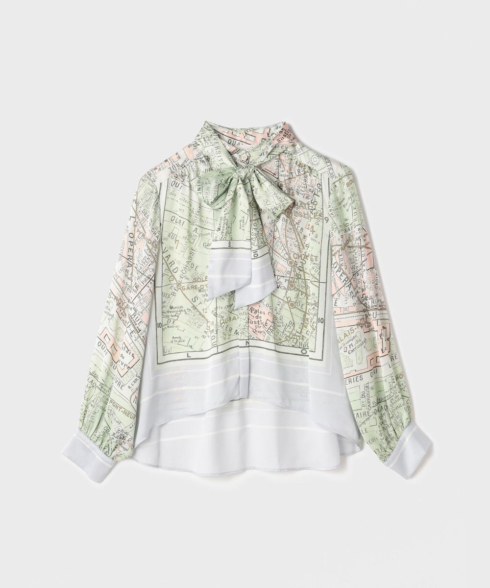 GRACE CONTINENTAL パリスカーフプリントブラウス 