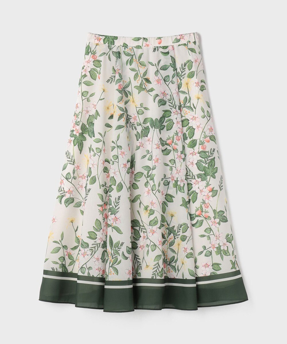GRACE CONTINENTAL プリントタックフレアスカート 