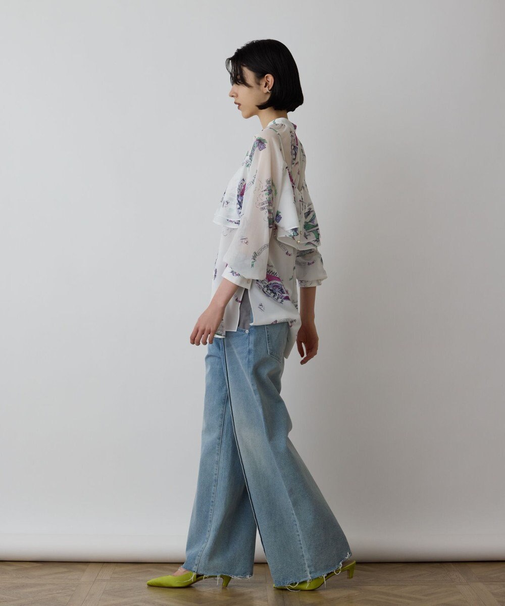 GRACE CONTINENTAL スーヴェニールプリントブラウス 