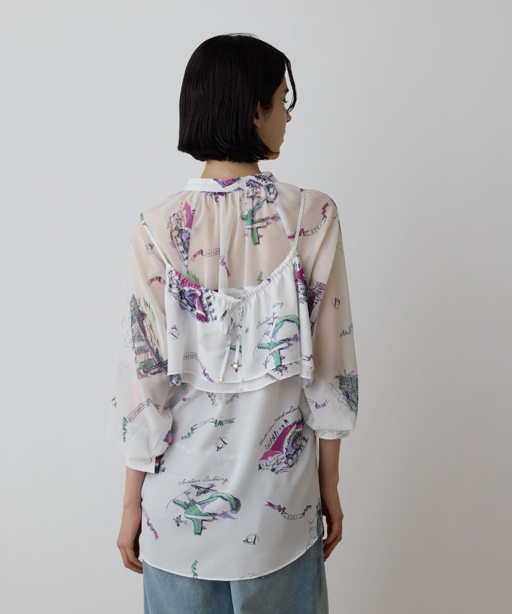 GRACE CONTINENTAL スーヴェニールプリントブラウス 