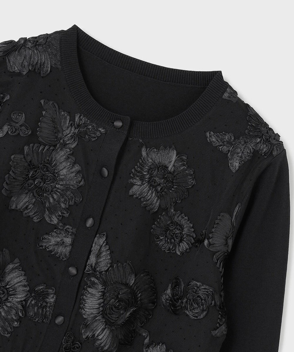 GRACE CONTINENTAL サテンコードニットカーディガン 