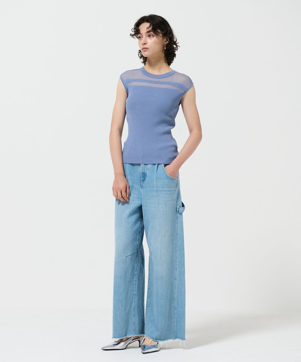 GRACE CONTINENTAL リブシアーニットトップ 