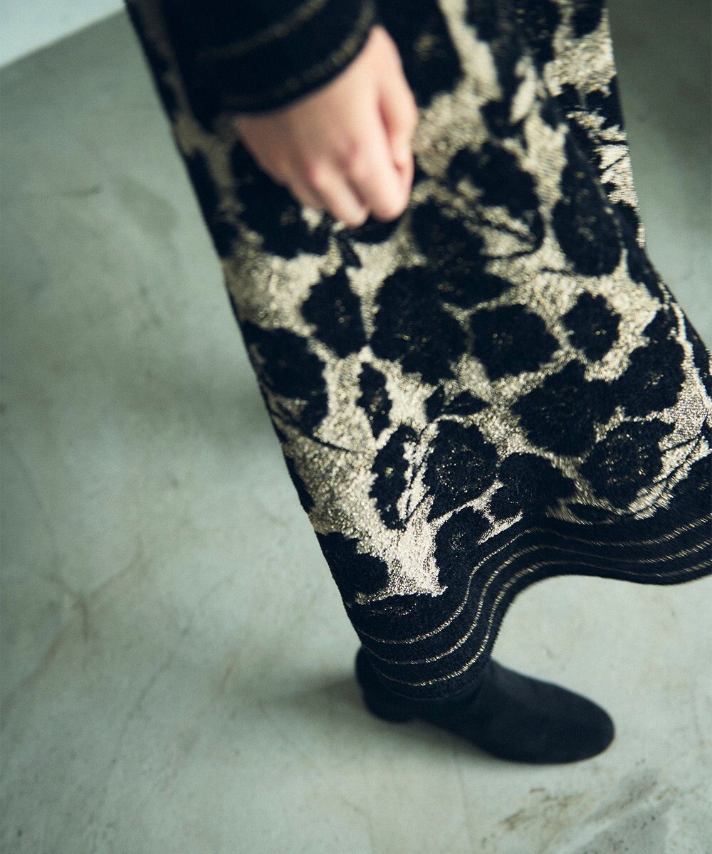 GRACE CONTINENTAL フローラルラメニットスカート 