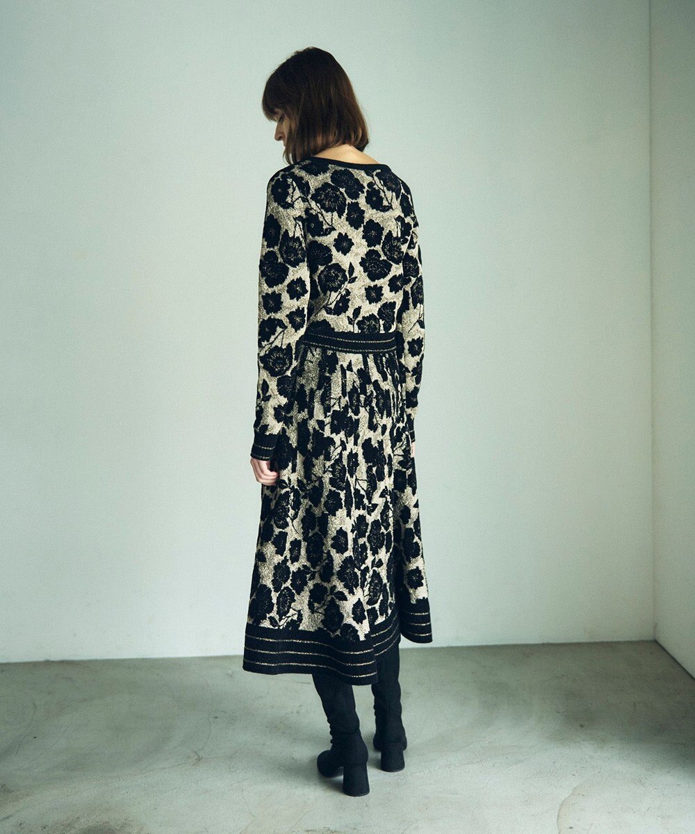 GRACE CONTINENTAL フローラルラメニットスカート 