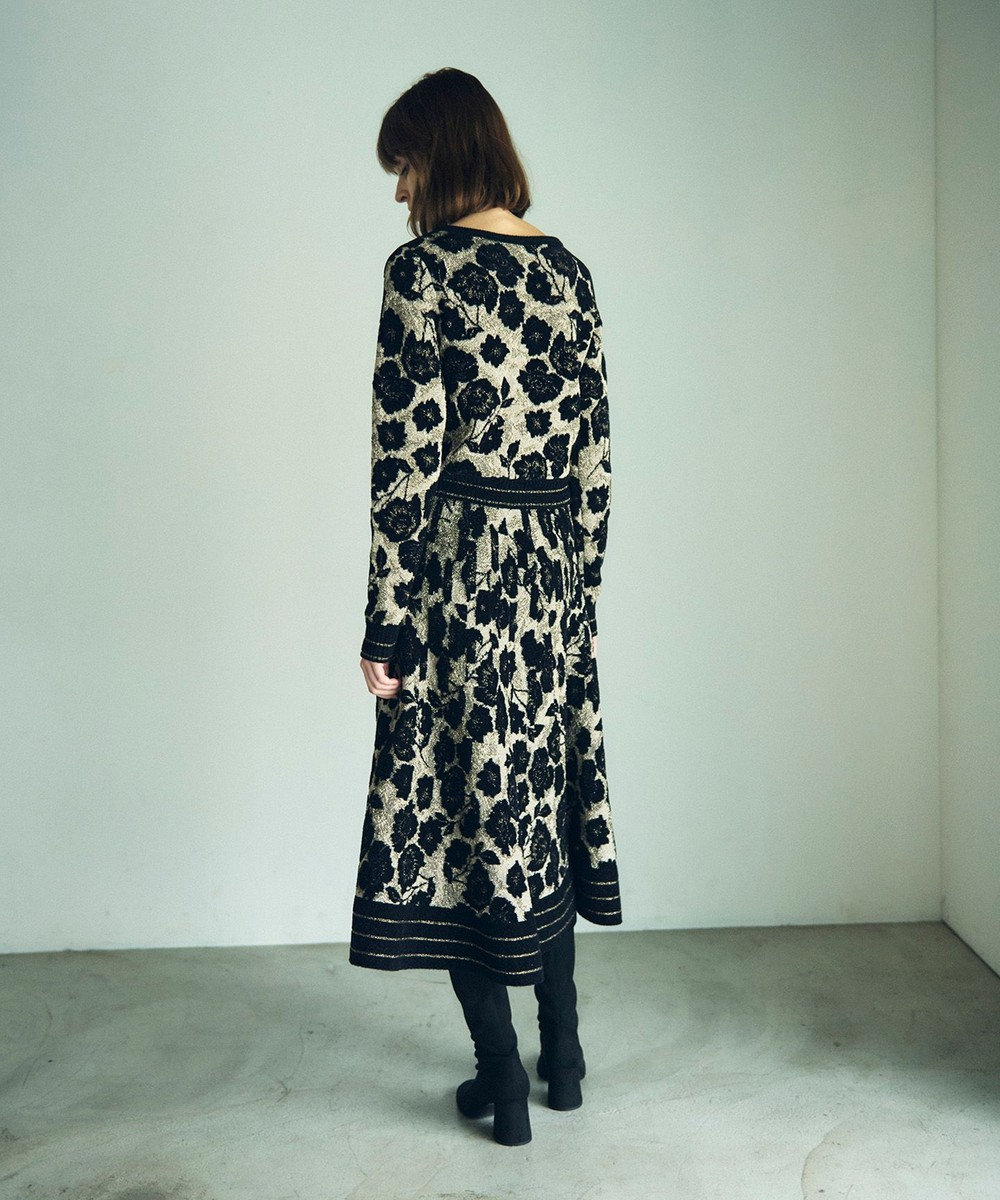 GRACE CONTINENTAL フローラルラメニットスカート