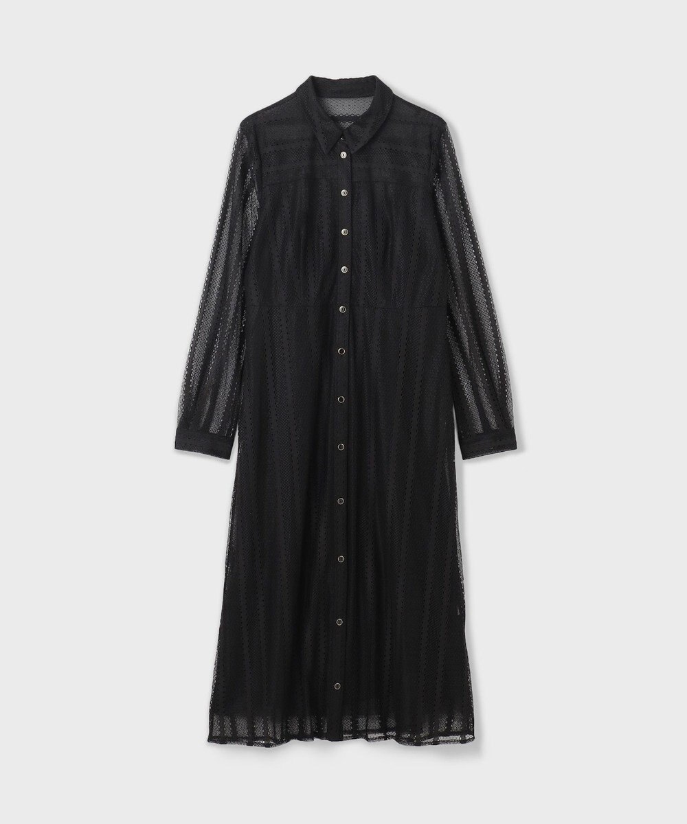 GRACE CONTINENTAL ストライプレースシャツワンピース