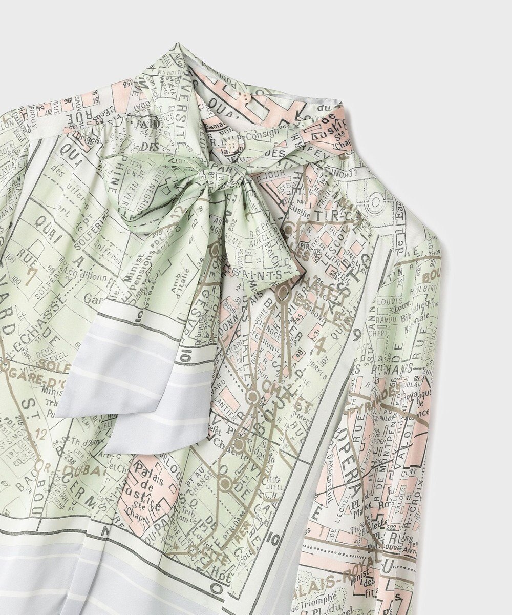 GRACE CONTINENTAL パリスカーフプリントブラウス 