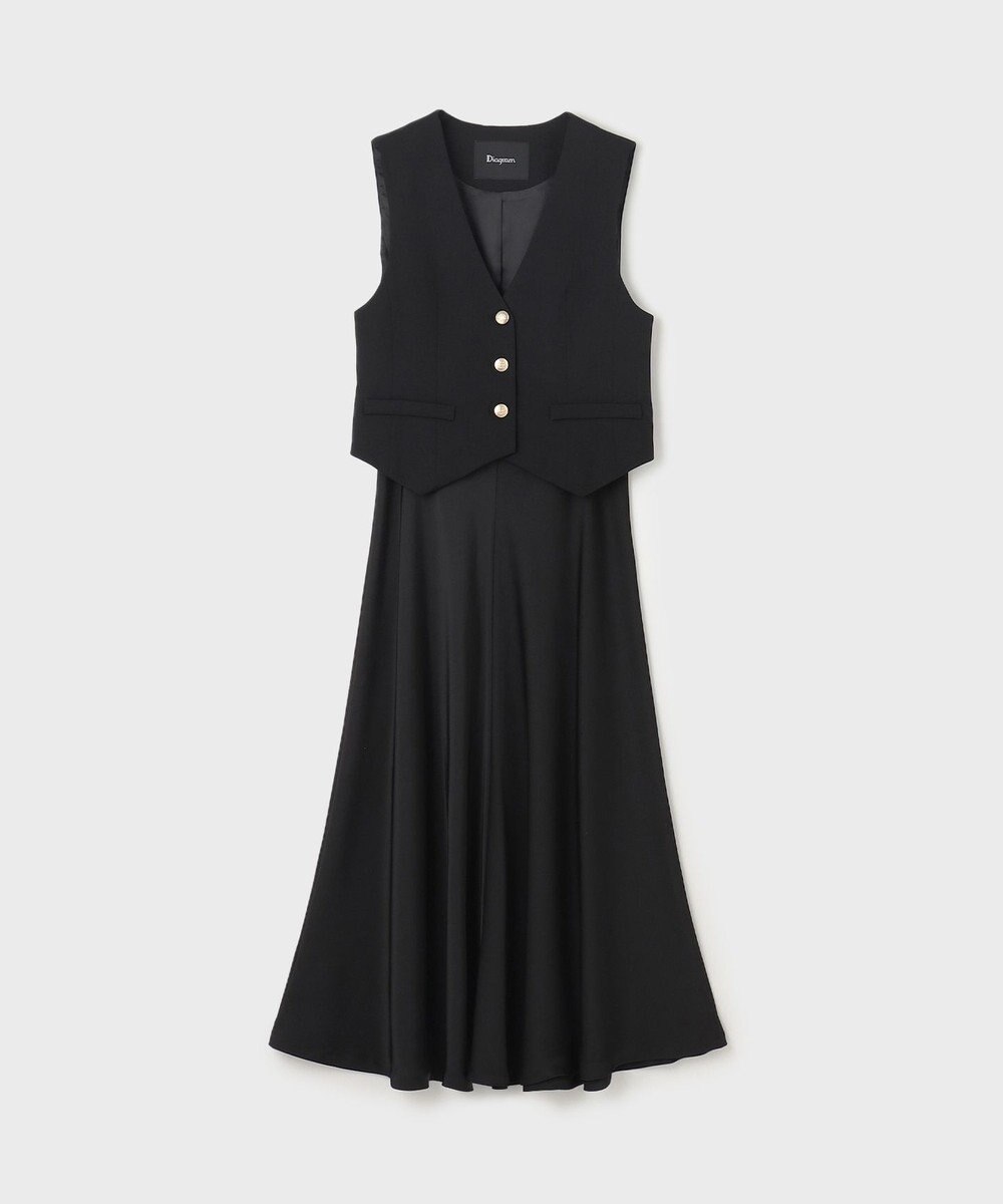 GRACE CONTINENTAL サテンコンビジレワンピース 