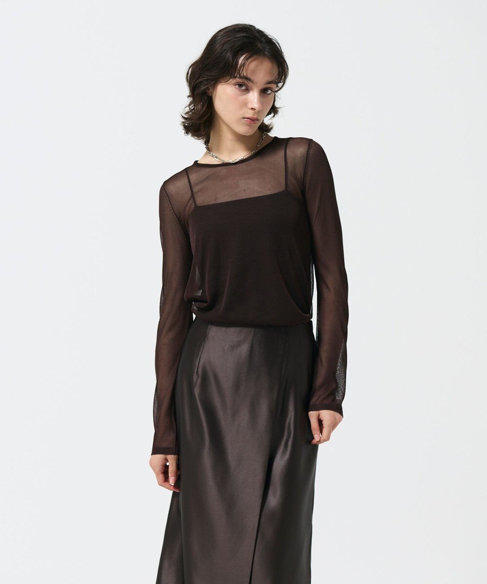 GRACE CONTINENTAL シアークルーニットトップ