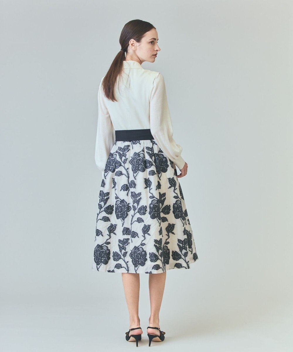 GRACE CONTINENTAL フラワージャガードテーラードレス