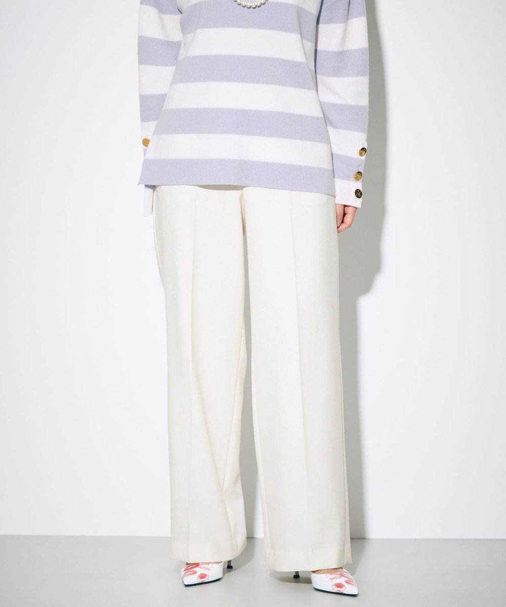 GRACE CONTINENTAL ウールストレッチセミワイドパンツ