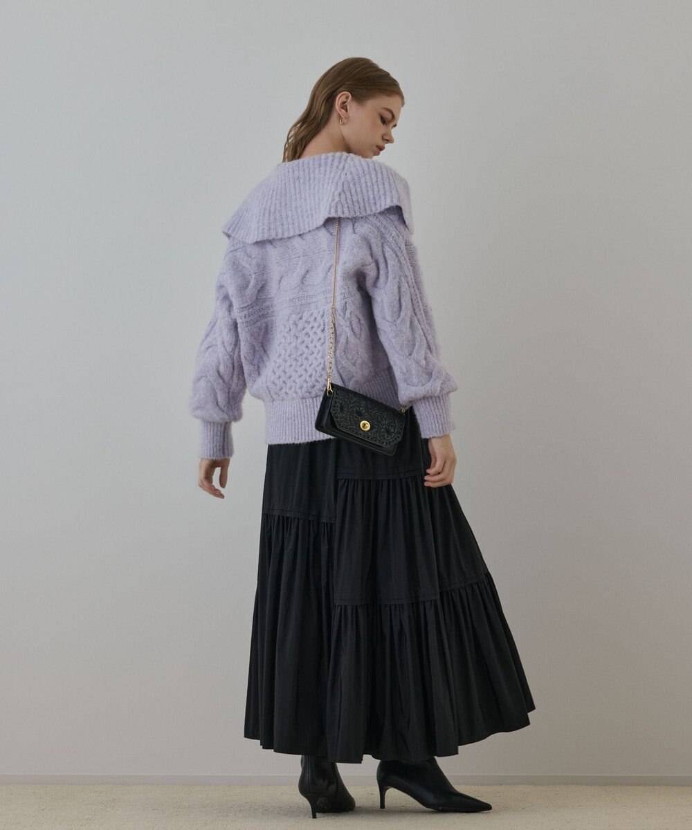 GRACE CONTINENTAL ヘアリーニットコクーンジャケット 