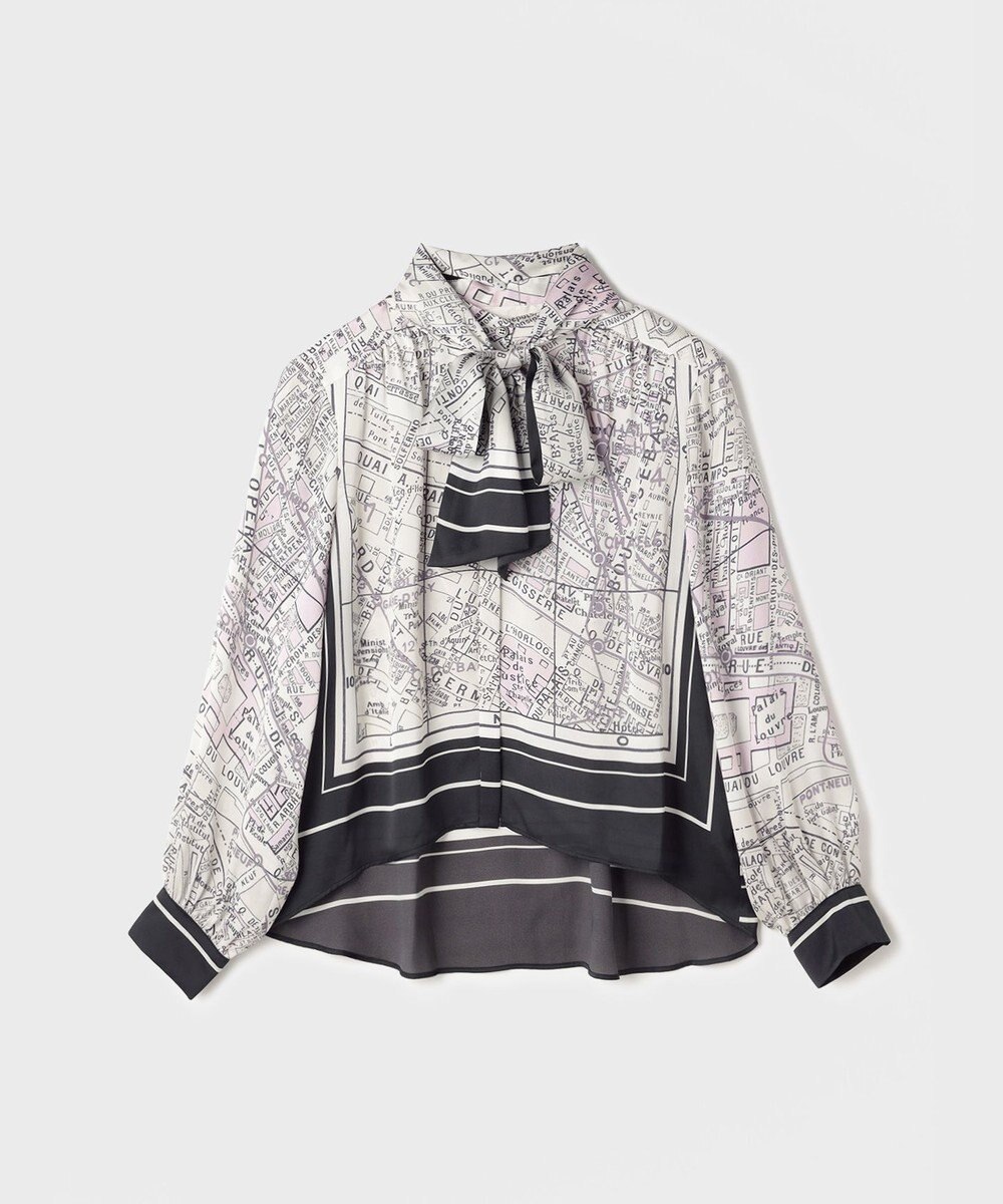 GRACE CONTINENTAL パリスカーフプリントブラウス 