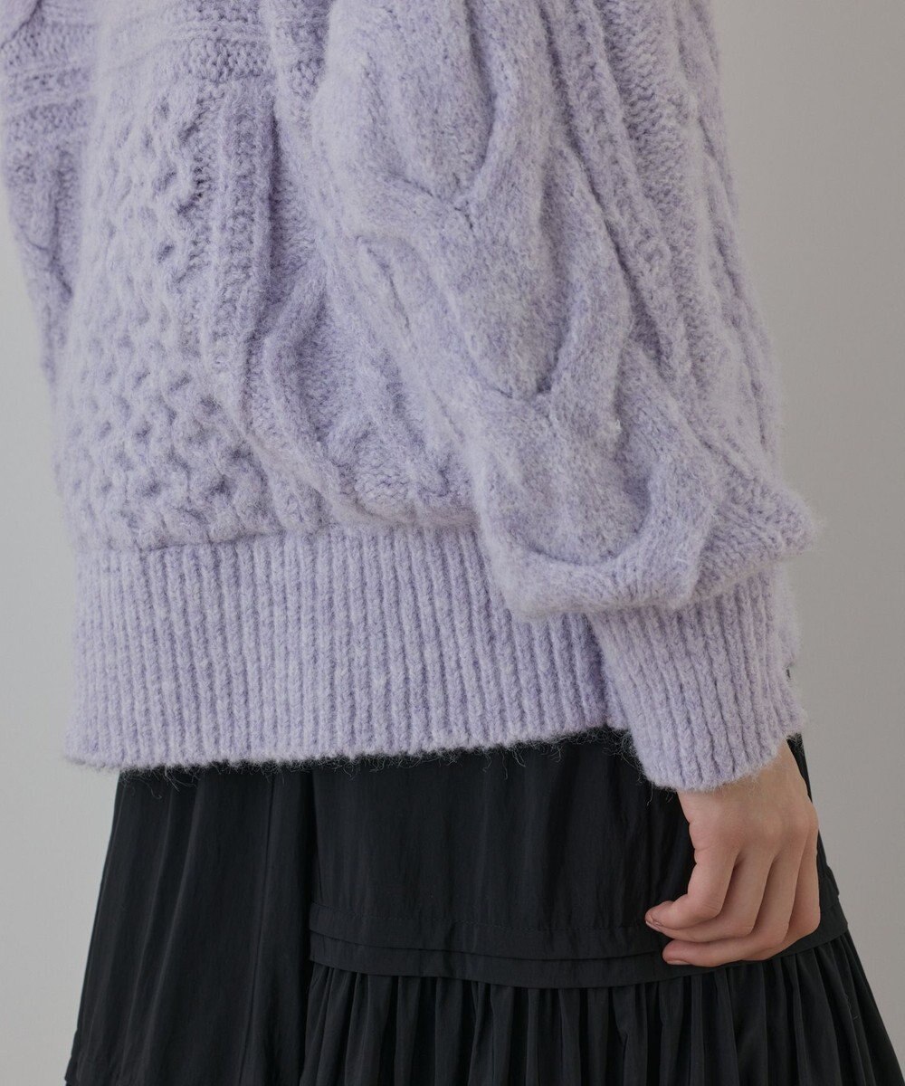 GRACE CONTINENTAL ヘアリーニットコクーンジャケット 