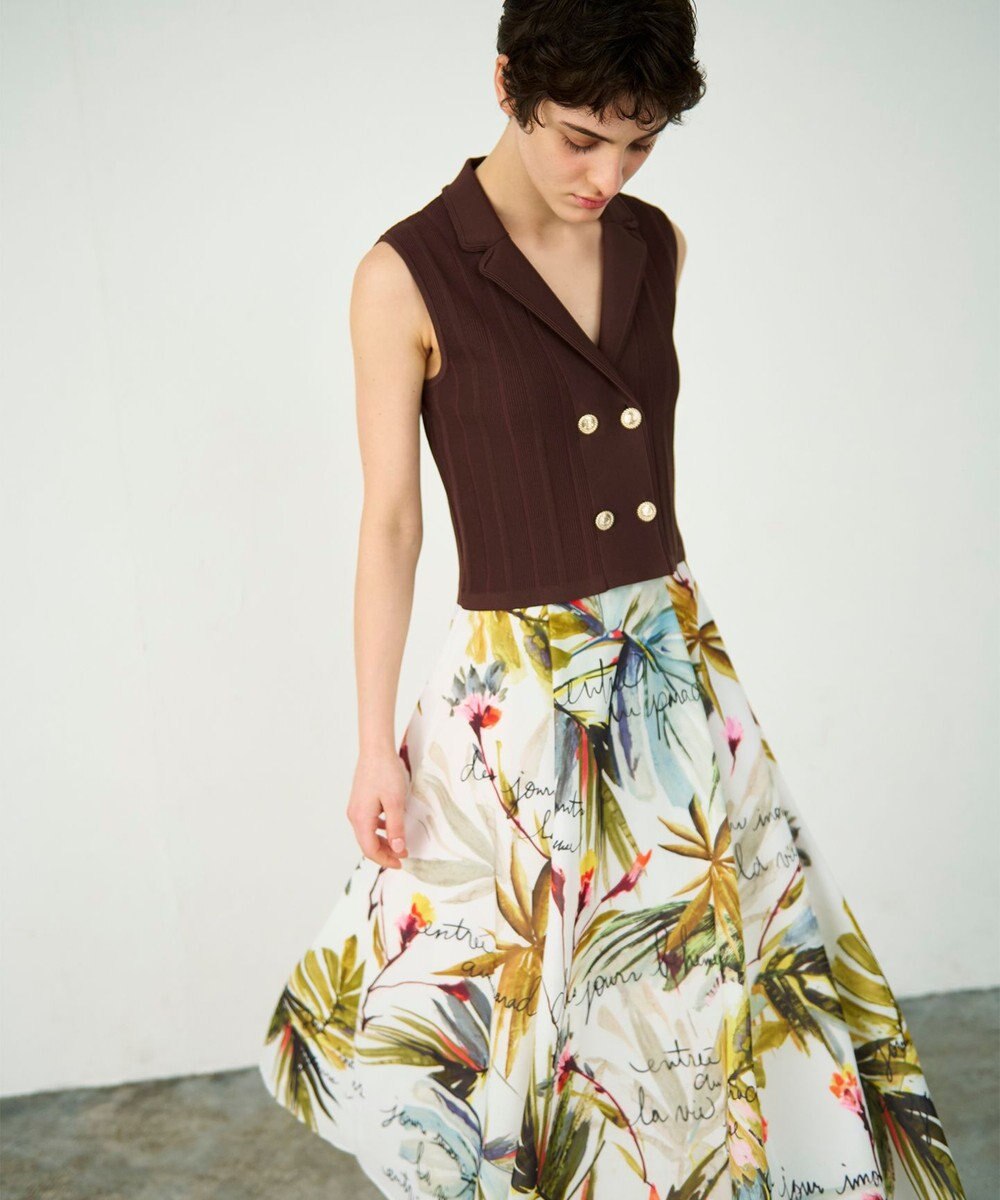 GRACE CONTINENTAL ダブルフロントニットジレ