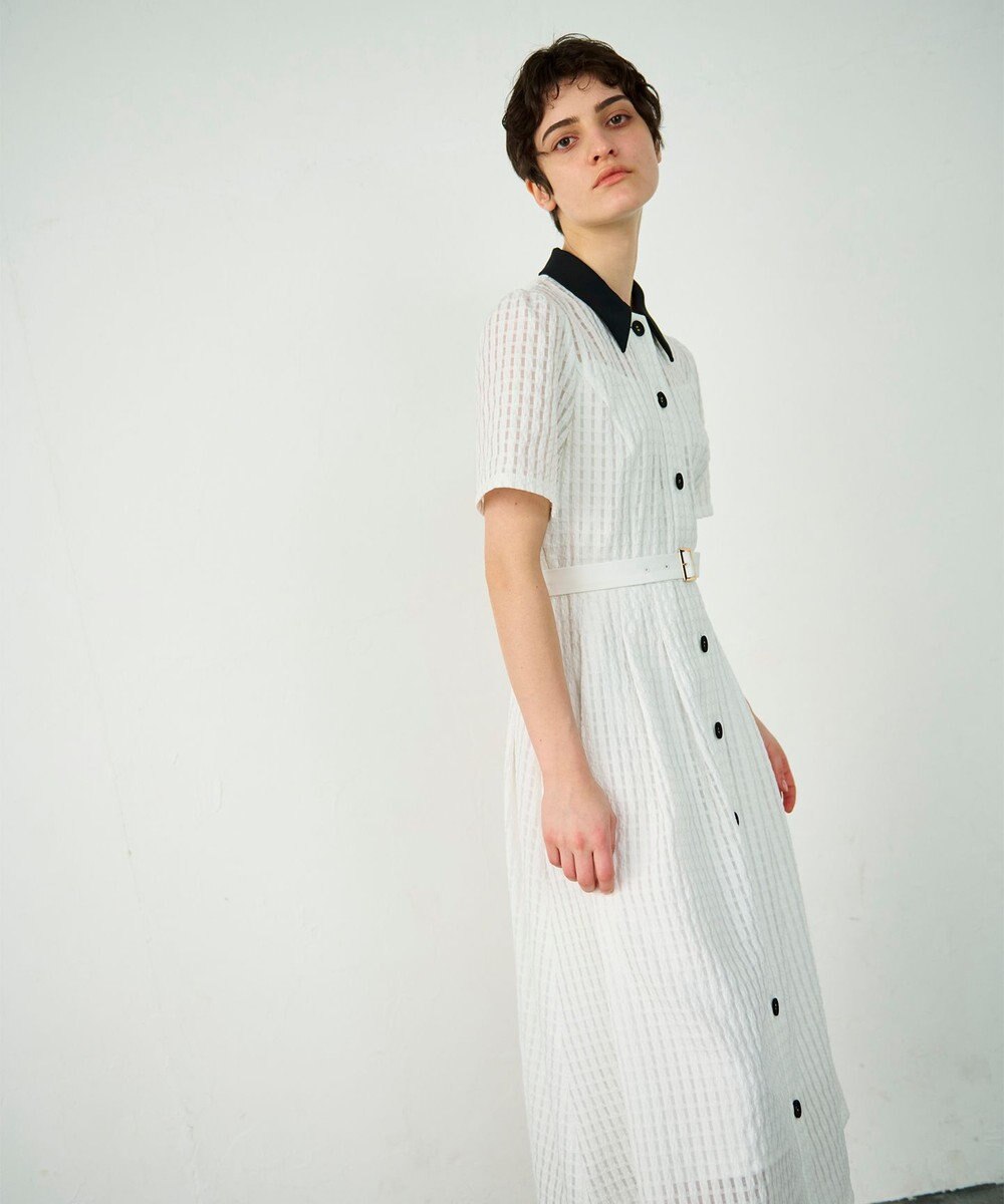 GRACE CONTINENTAL シアーチェックシャツワンピース 