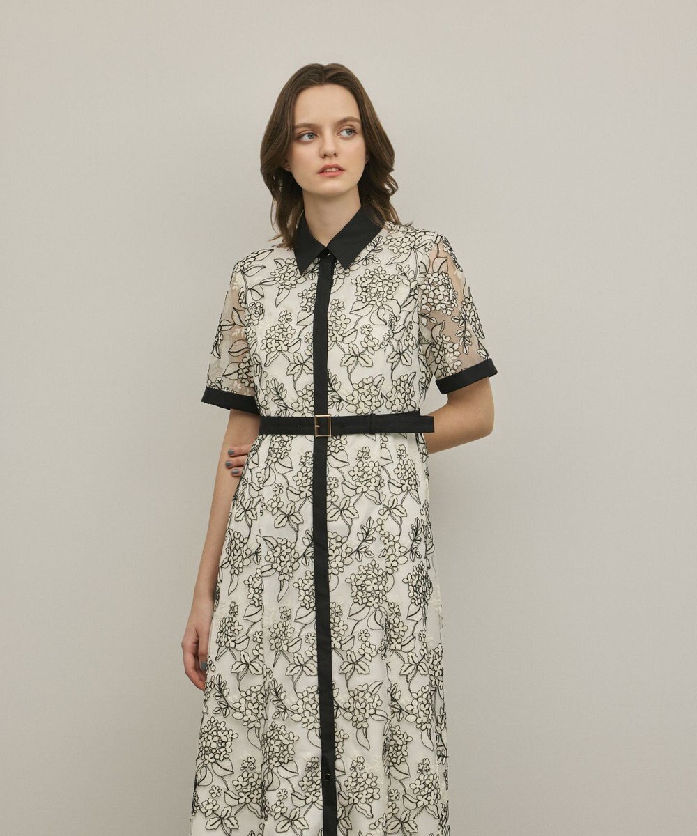 GRACE CONTINENTAL フラワーコード刺繍ワンピース 